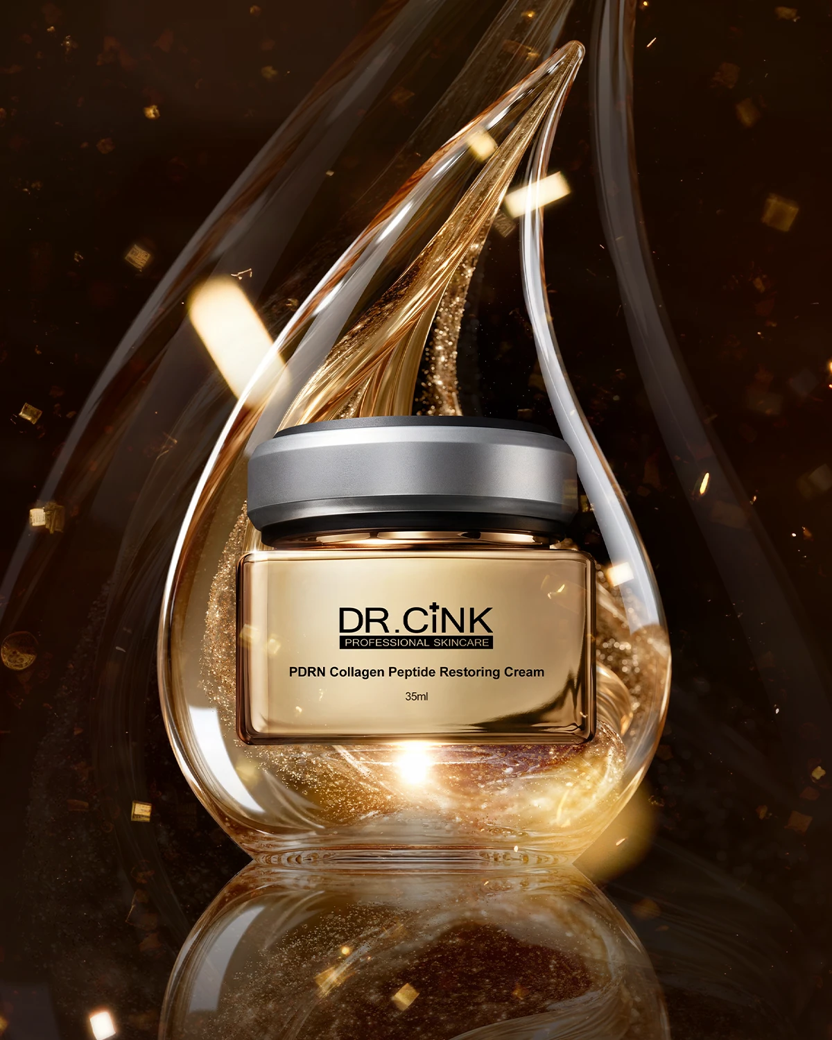 DR.CINK PDRN 6500彈力霜35ml，PDRN與PN高濃度6,500ppm，結合重組膠原蛋白與雙重胜肽，針對熟齡肌乾燥、鬆弛、細紋與彈潤需求。